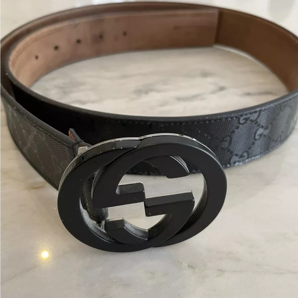Gucci Black Belt For Men Size 40